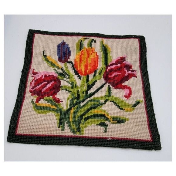 Vintage Tuplip Needlepoint  - Picture 3 of 4